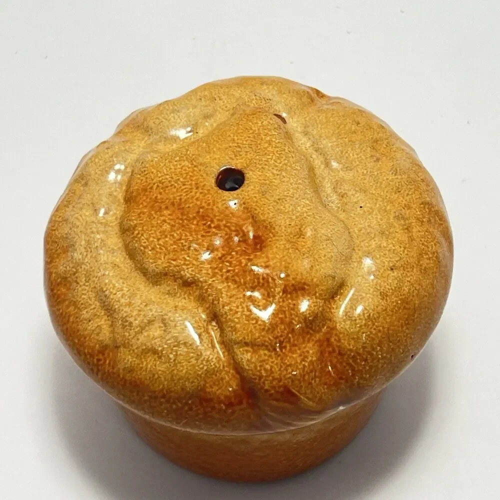 Vintage 2 Pc Ceramic Cinnamon Bun Potpourri/ Trinket Dish Candle Holder 3”